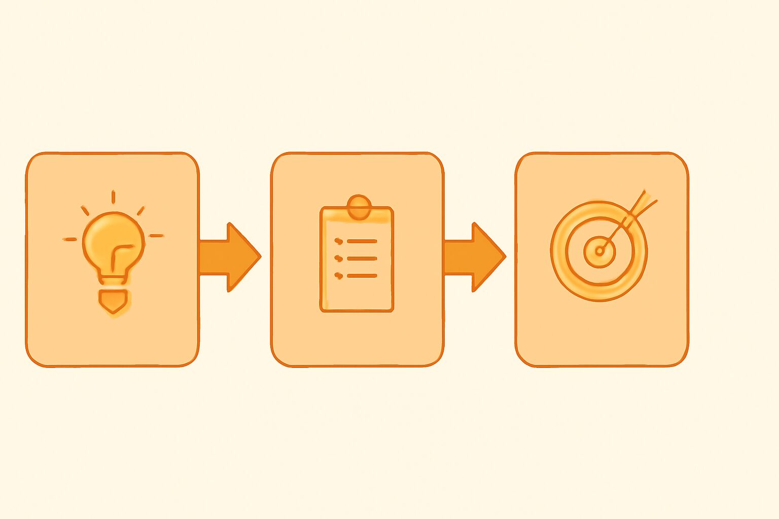 3ステップのロードマップを示すシンプルなフラットイラスト、STEP1・STEP2・STEP3の順に矢印でつながれたアイコ